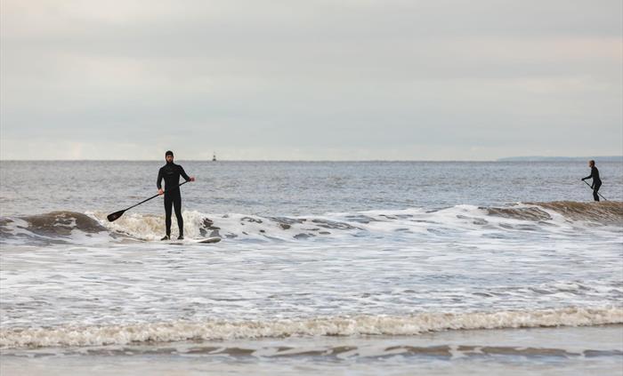 Paddle Boarding at Rest Bay, Porthcawl